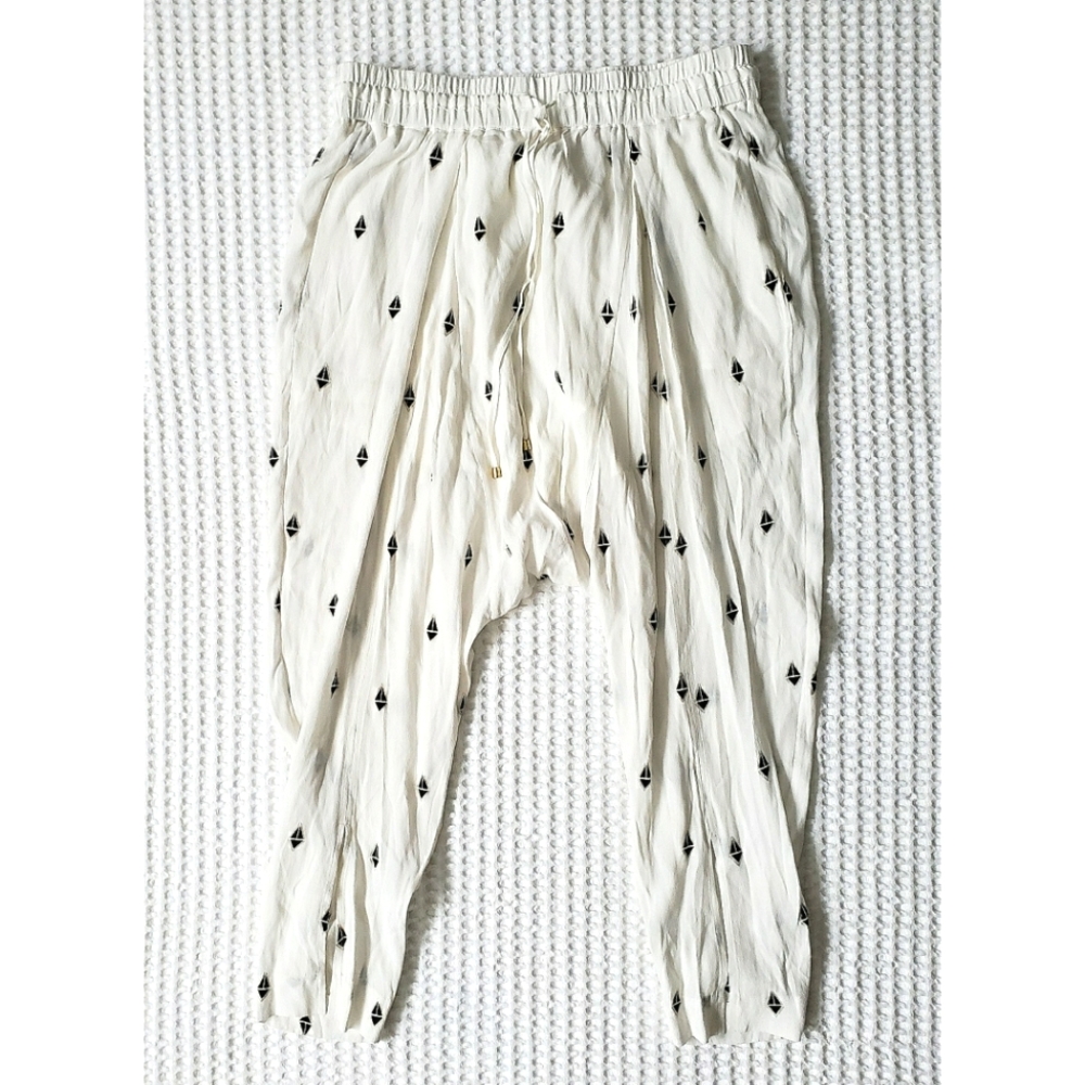New SASS & BIDE off-white Geo Tales diamond print drawstring harem pants 6